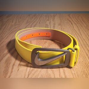 Nike Men's Signature Swoosh Cutout II Belt Yellow Like New Golf